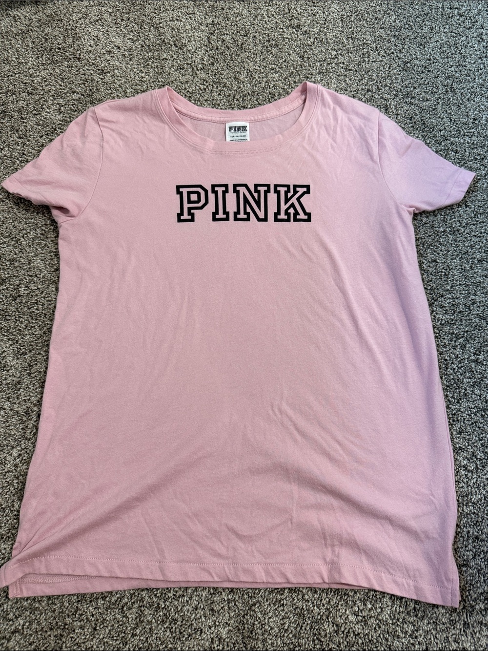 PINK Victoria's Secret Light Pink Short Sleeve Logo Tee